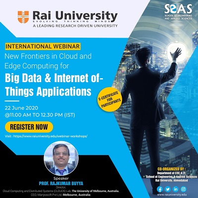International Webinar in Cloud Computing for Big Data and Internet of Things Applications on 22 June 2020