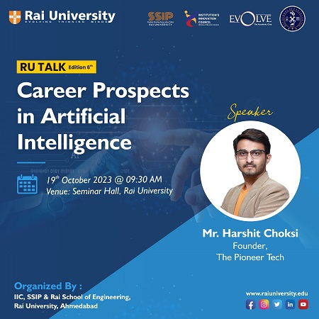 RU TALK Edition 6<sup>th</sup> - Career Prospects in Artificial Intelligence on 19<sup>th</sup> October 2023
