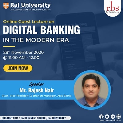 Online Guest Lecture on Digital Banking in the Modern Era organized on 28<sup>th</sup>  Nov 2020