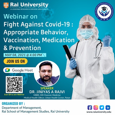Webinar on 'Fight against Covid-19: Vaccination, Medication and Prevention' on 8<sup>th</sup> May 2021