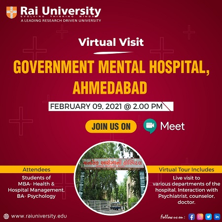 Virtual Visit Government Mental Hospital, Ahmedabad on 09 feb 2021