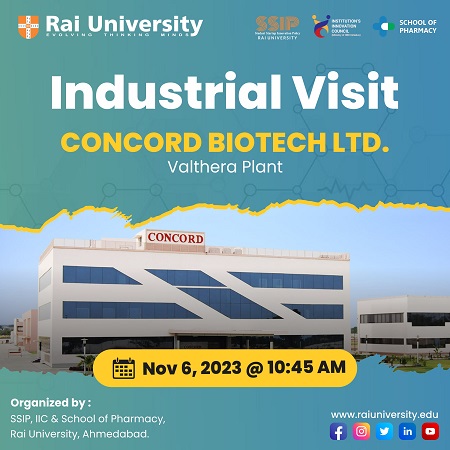 Industrial Visit CONCORD BIOTECH LTD. Valthera Plant on 6<sup>th</sup>November 2023
