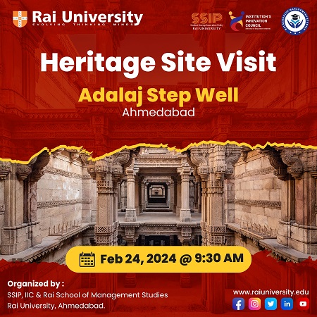 Heritage Site Visit Adalaj Step Well Ahmedabad on 24<sup>th</sup> Feb, 2024