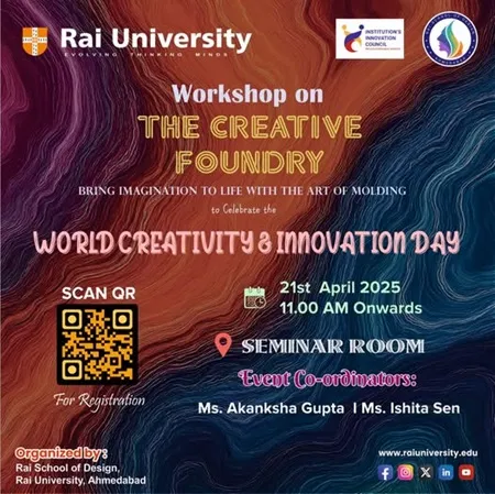 Workshop on THE CREATIVE FOUNDRY on WORLD CREATIVITYS INNOVATION DAY on 21<sup>st</sup> April, 2025