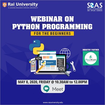 Webinar On Python On 8th May - Rai University 